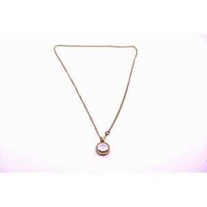 Jelly Belly Faux Pearl Necklace Gold Tone Jewelry Vintage Flower Accent